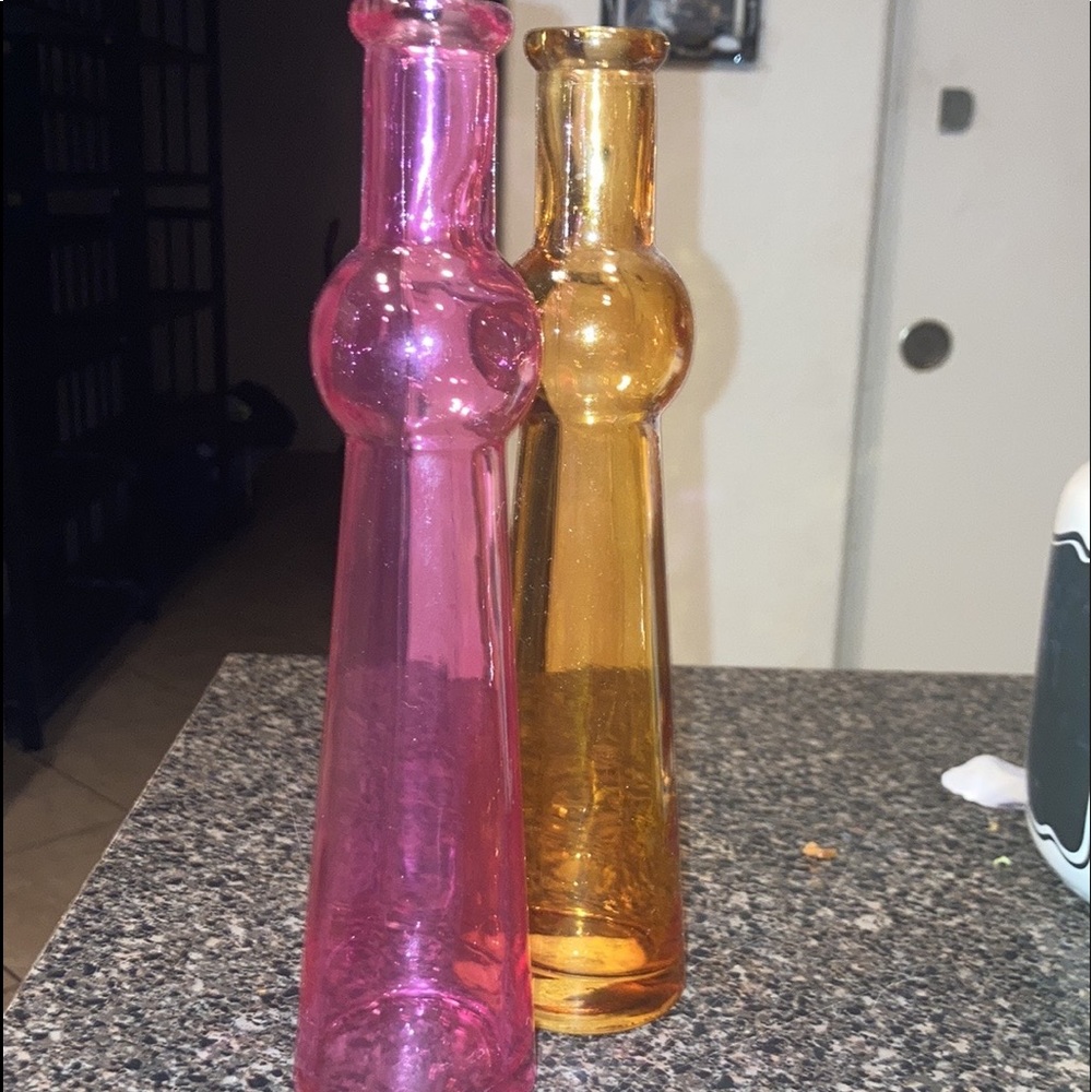 Vintage but new unique glass vase